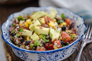 Lime-Infused Quinoa Salad with Avocado, Black Beans, and Tangerine Balsamic Vinegar